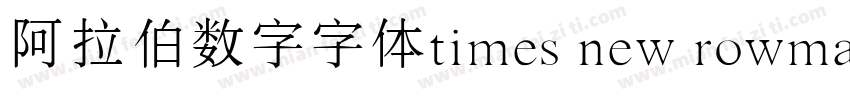 阿拉伯数字字体times new rowman字体转换